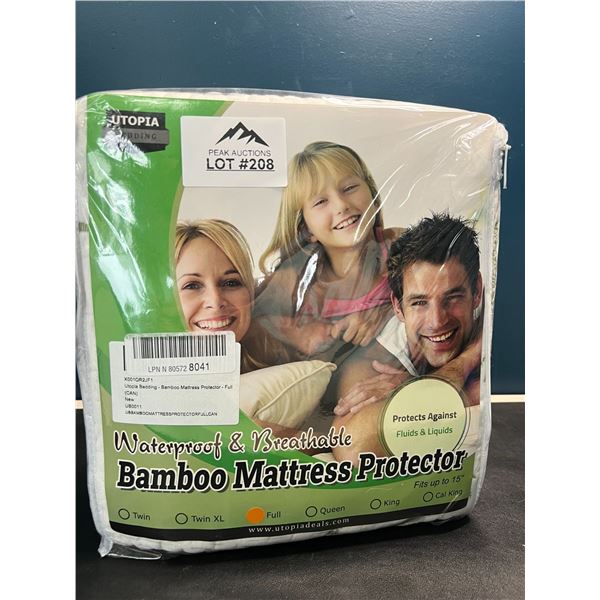 Lot of 1 Bamboo Mattress Protector - Full Size
