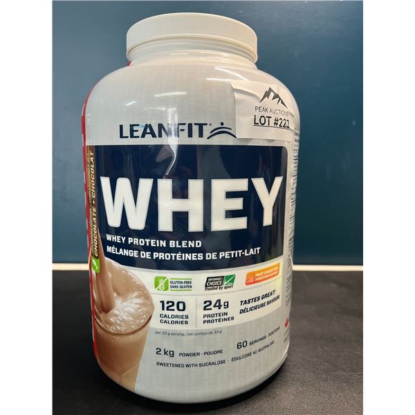 Lot of 1 Leanfit Whey Protein Blend Powder - 2kg - Chocolate