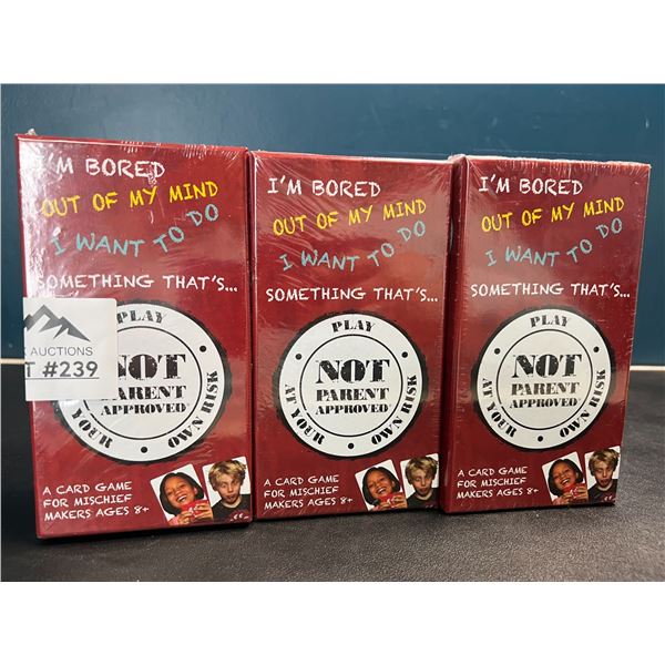 Lot of 3 "Not Parent Approved" Card Games for Kids (Ages 8+)