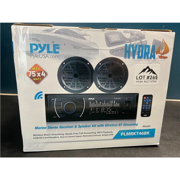 Lot of 1 PYLE Hydra Marine Stereo Receiver & Speaker Kit w/ Wireless BT Streaming