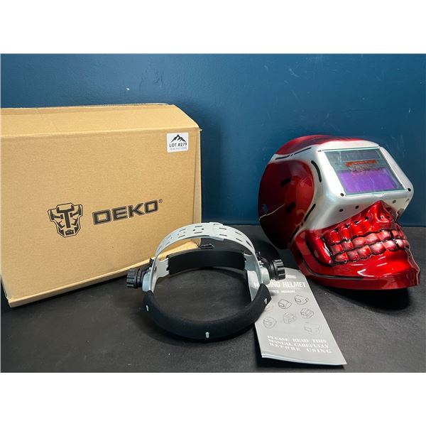 Lot of 1 Auto-Darkening Welding Helmet - Skull Design - Red