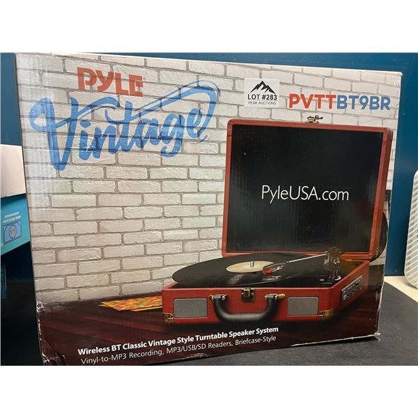Lot of 1 PYLE Wireless BT Vintage Style Turntable Speaker System