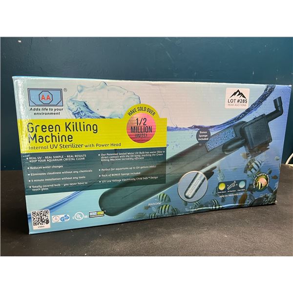 Lot of 1 Green Killing Machine Internal UV Sterilizer w/ Power Head for Aquariums up to 120 Gallons