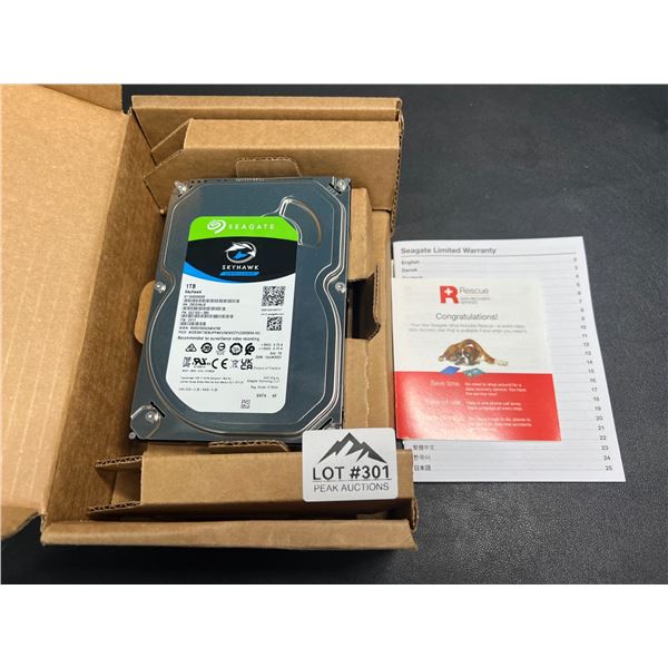 Lot of 1 Seagate 1TB Skyhawk Surveillance Internal Hard Drive HDD (Model: ST 1000VX005)