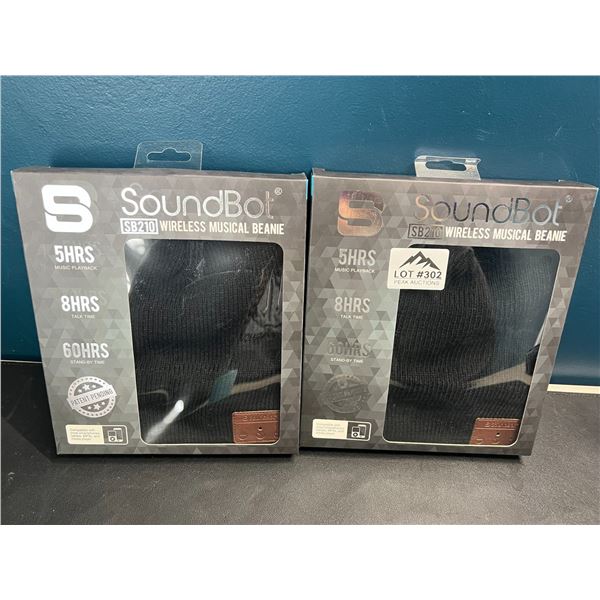 Lot of 2 SoundBot Wireless Musical BT Beanies/Toques