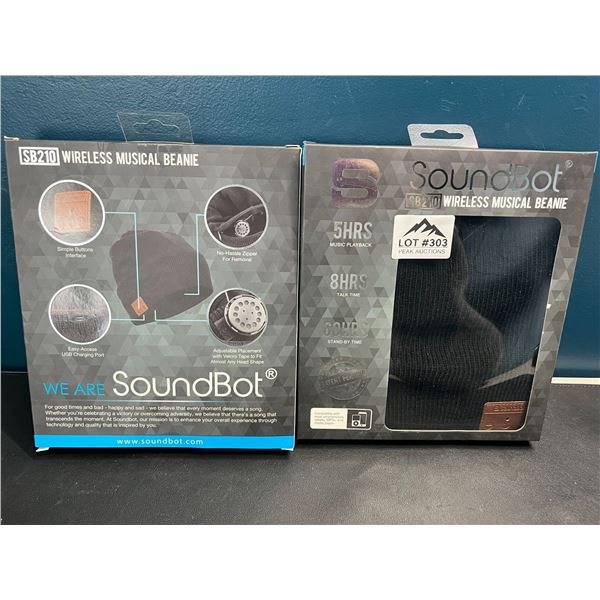 Lot of 2 SoundBot Wireless Musical BT Beanies/Toques