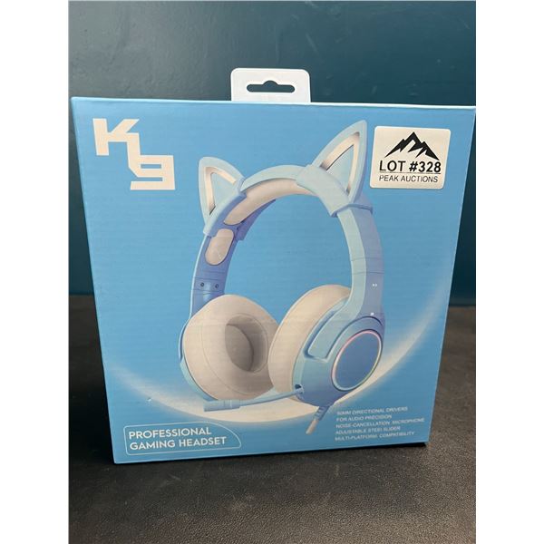 Lot of 1 K9 Professional Gaming Headset - Kitty Ear Gaming Headset - Blue