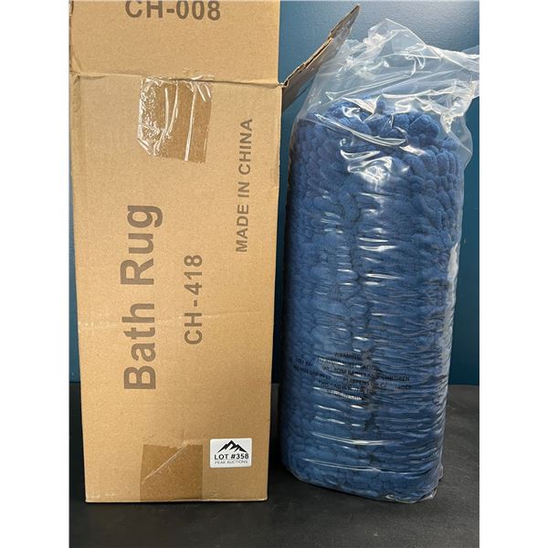 Lot of 1 Large Fuzzy Bath Rug - Blue - 72 x 24 inch