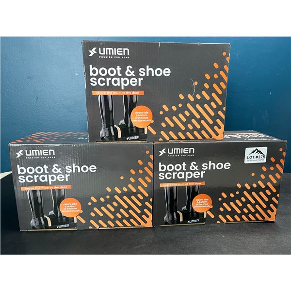 Lot of 3 Boot & Shoe Scrapers - Cleans Bottoms & Sides of Shoes Simultaneously