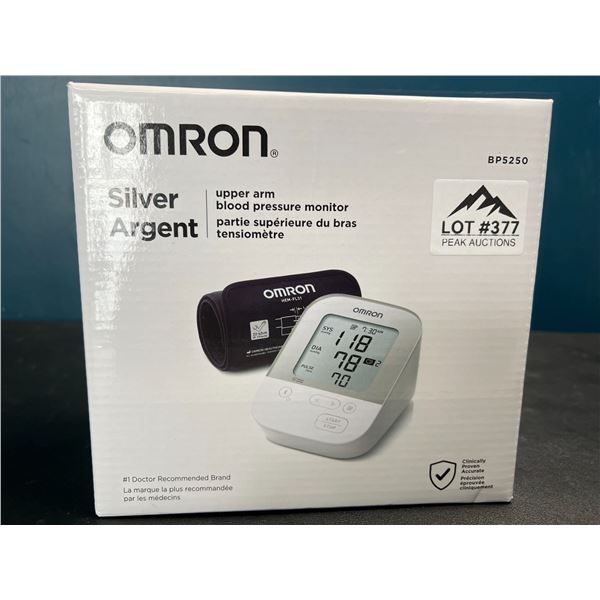 Lot of 1 OMRON Silver Upper Arm Blood Pressure Monitor