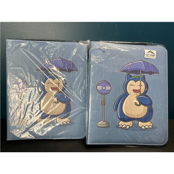 Lot of 2 Pokemon Leather 9-Pocket Premium Card Binders - Large