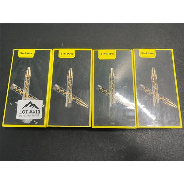 Lot of 4 Glass Pipes for Dry Herbs