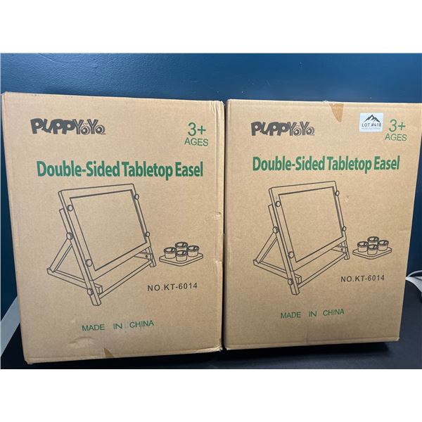 Lot of 2 Double-Sided Tabletop Art Easels for Kids