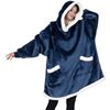 Image 1 : Lot of 1 Wearable Blanket/Oversized Sherpa Hoodie Blanket - Blue - For Adults