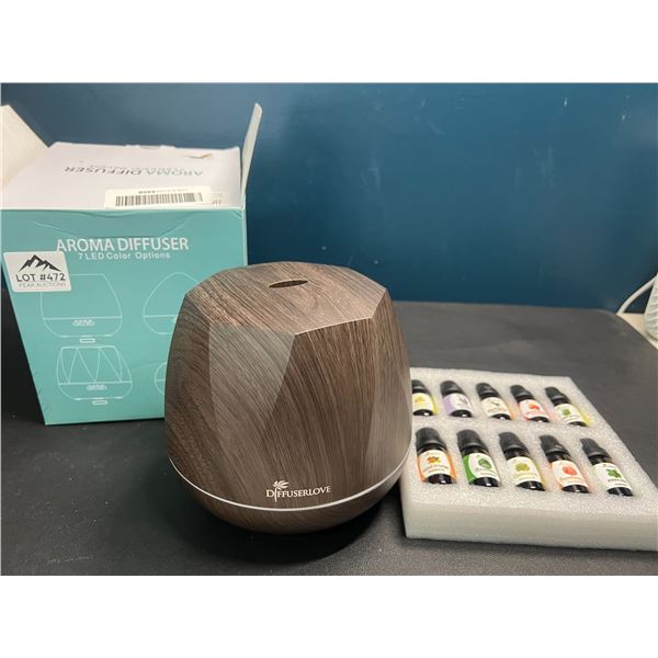 Lot of 1 Aroma Diffuser w/ 7 LED Color Options & 10pack of Essential Oils