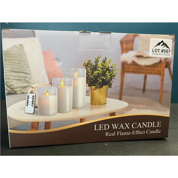 Lot of LED Glass Candles - Real Flame-Effect (3pack)