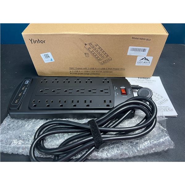 Lot of 1 Power Strip/Surge Protector w/ Mutliple Outlets & USB Ports