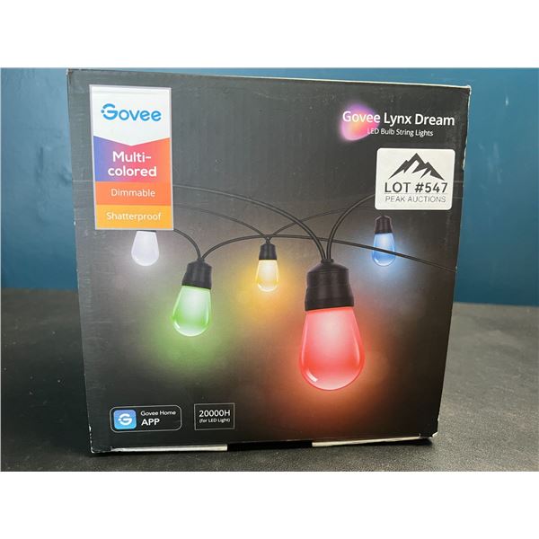 Lot of 1 Govee Lynx Dream Multi-Colored Smart LED Bulb String Lights (48FT)