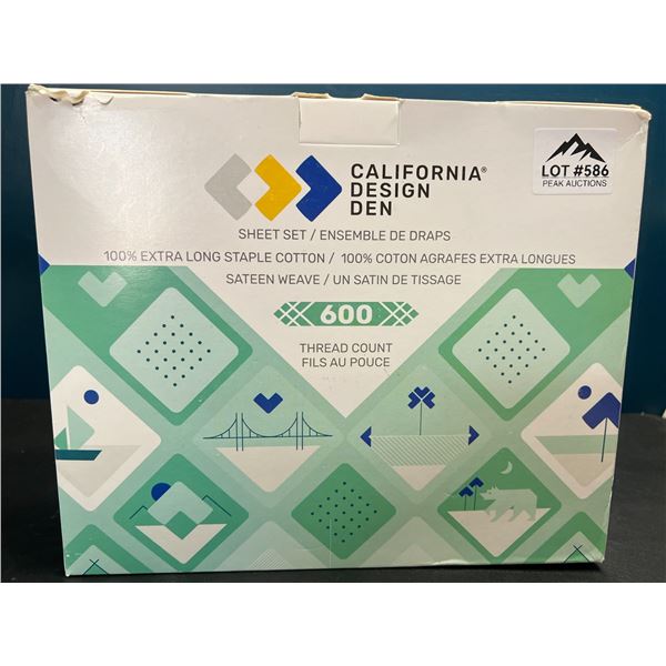 Lot of 1 California Design Den 600 Thread Count Sheet Set - Twin Size - Grey