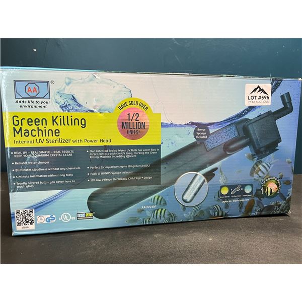 Lot of 1 Green Killing Machine Internal UV Sterilizer w/ Power Head for Aquariums up to 120 Gallons