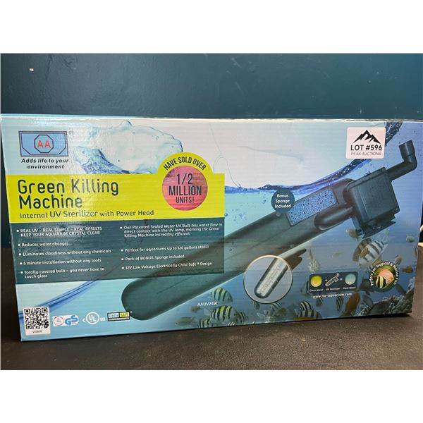 Lot of 1 Green Killing Machine Internal UV Sterilizer w/ Power Head for Aquariums up to 120 Gallons