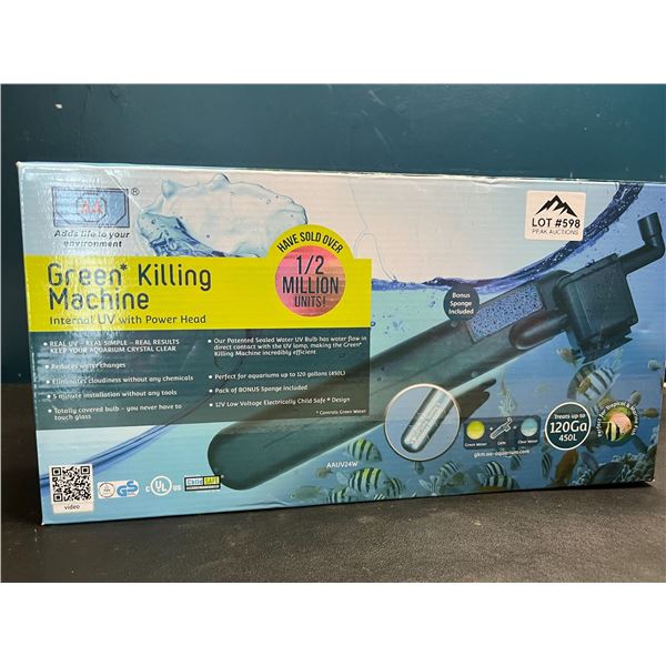 Lot of 1 Green Killing Machine Internal UV Sterilizer w/ Power Head for Aquariums up to 120 Gallons