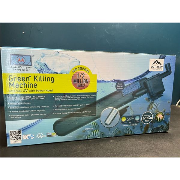 Lot of 1 Green Killing Machine Internal UV Sterilizer w/ Power Head for Aquariums up to 120 Gallons