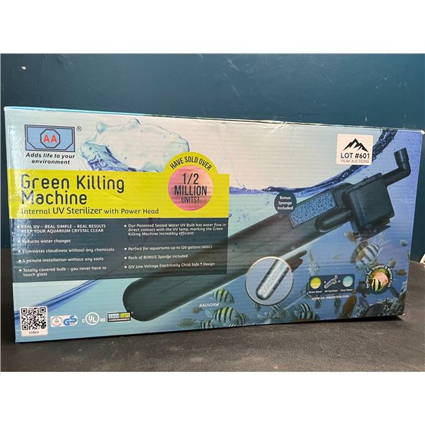 Lot of 1 Green Killing Machine Internal UV Sterilizer w/ Power Head for Aquariums up to 120 Gallons