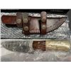 Image 2 : Lot of 1 GraceKnives 9" Damascus Hunting Knife w/ Sheath (G-127 WB)