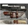 Image 1 : Lot of 1 GraceKnives 9" Damascus Hunting Knife w/ Sheath (G-127 WB)