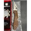 Image 2 : Lot of 1 Spyderco Delica Flat Ground Brown Folding Knife