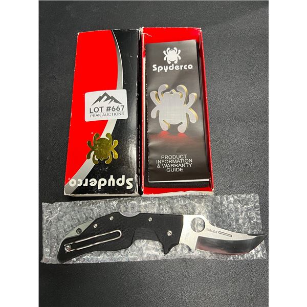 Lot of 1 Spyderco Battlestation - G10 Folding Knife