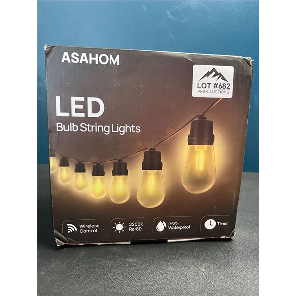 Lot of 1 Asahom LED Bulb String Lights w/ Wireless Control - 48FT