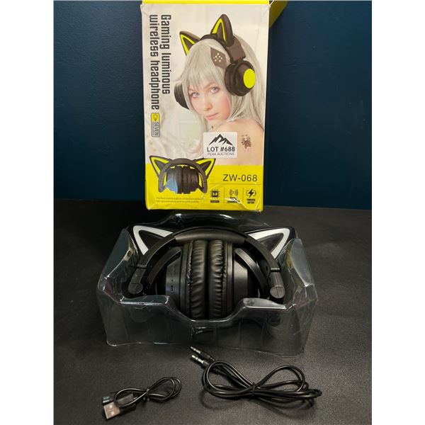 Lot of 1 Kitty Ear Gaming Headset - Black