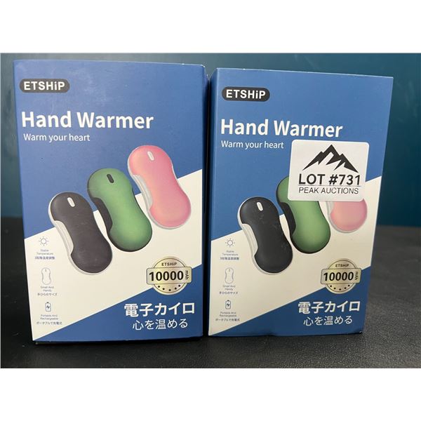 Lot of 2 Hand Warmers/Portable Powerbanks - 10,000mAh High Capacity