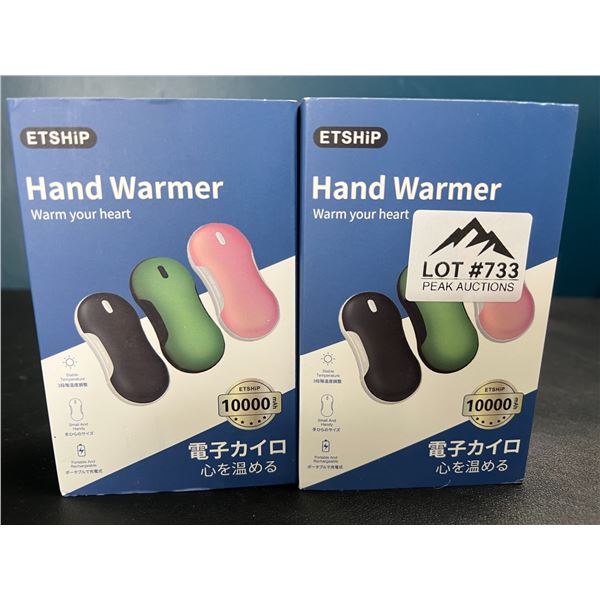 Lot of 2 Hand Warmers/Portable Powerbanks - 10,000mAh High Capacity
