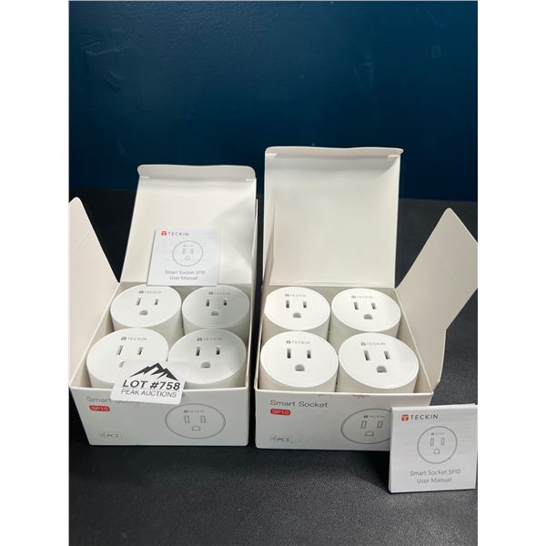 Lot of 2 Multi-Packs of Smart WiFi Plugs - 4PCS per box