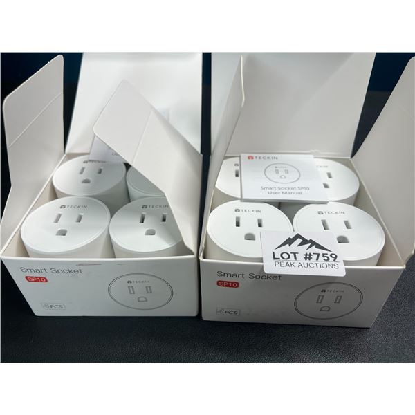 Lot of 2 Multi-Packs of Smart WiFi Plugs - 4PCS per box