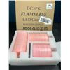 Image 1 : Lot of LED Glass Candles - Real Flame-Effect (3pack) - Pink