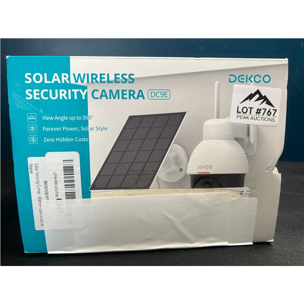 Lot of 1 Dekco Solar Powered Outdoor Wireless Security Camera