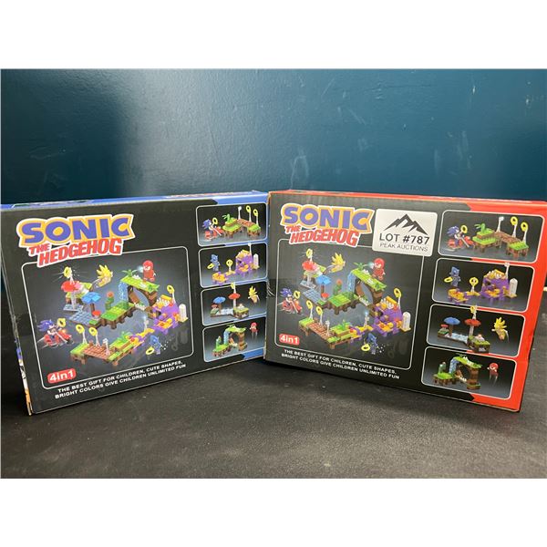 Lot of 2 Sonic The Hedgehog Lego-Style Building Toy Sets