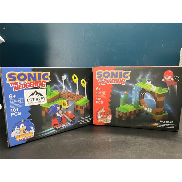 Lot of 2 Sonic The Hedgehog Lego-Style Building Toy Sets