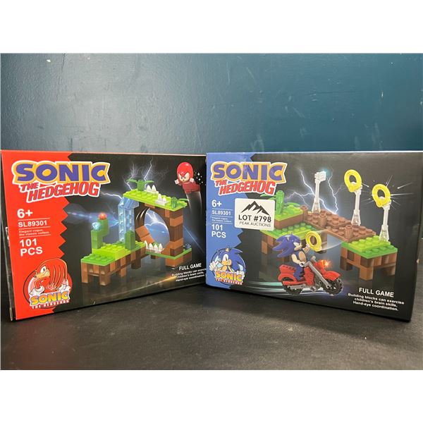 Lot of 2 Sonic The Hedgehog Lego-Style Building Toy Sets