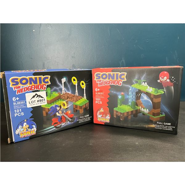 Lot of 2 Sonic The Hedgehog Lego-Style Building Toy Sets
