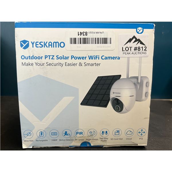 Lot of 1 Outdoor PTZ Solar Power WiFi Security Camera