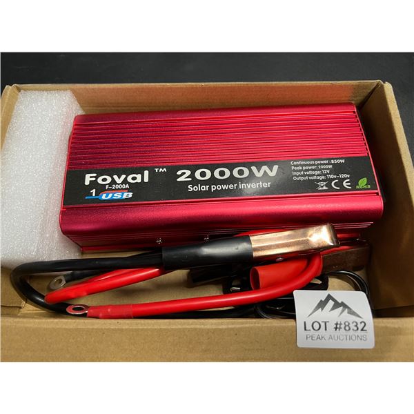 Lot of 1 Foval 2000W Solar Power Inverter