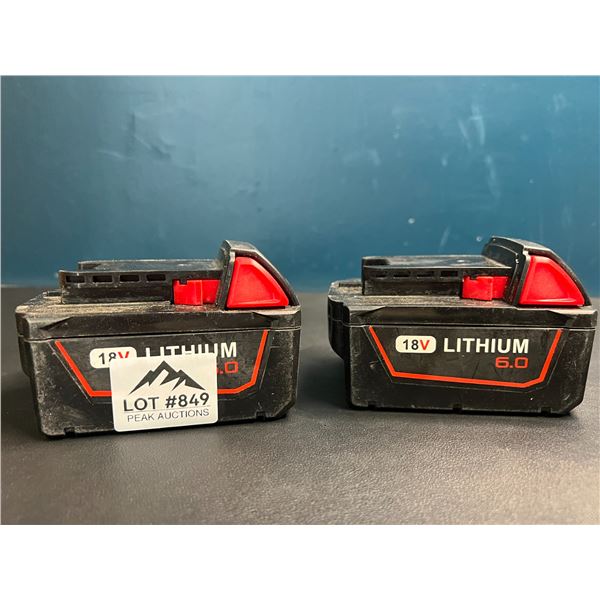 Lot of 2 18V Lithium 6.0 Powerextra Drill Batteries