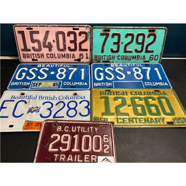 Lot of 7 Assorted License Plates (*Used)