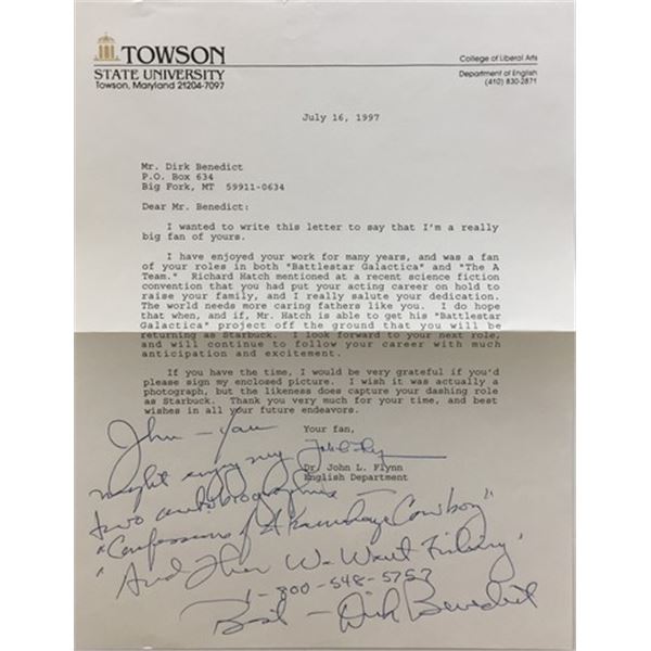 Battlestar Galactica Dirk Benedict Signed Photo