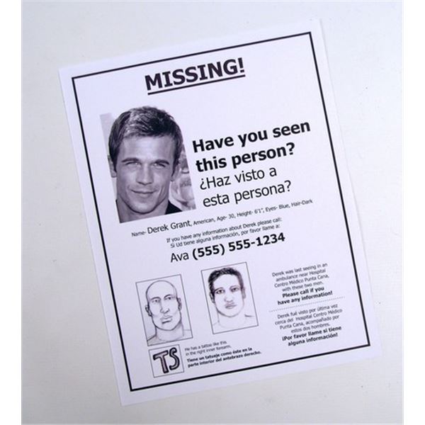 In The Blood Derek (Cam Gigandet) Missing Person Movie Props